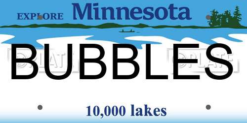 BUBBLES Minnesota License Plate