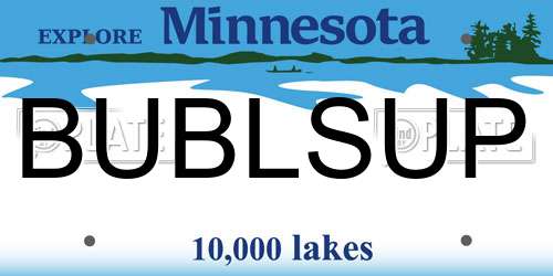 BUBLSUP Minnesota License Plate