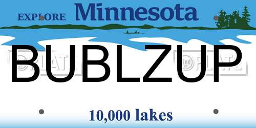 BUBLZUP Minnesota License Plate