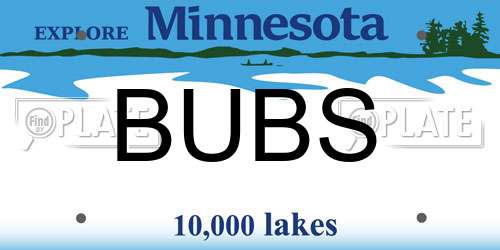 BUBS Minnesota License Plate