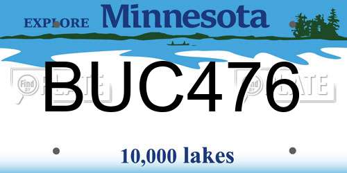 BUC476 Minnesota License Plate