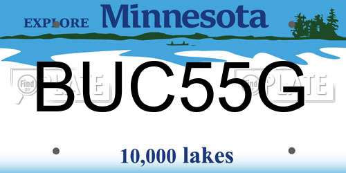 BUC55G Minnesota License Plate