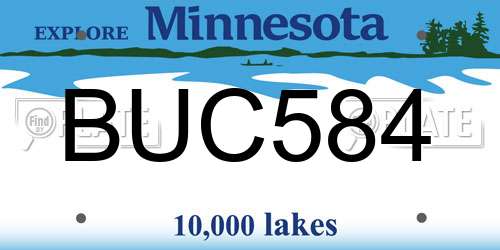 BUC584 Minnesota License Plate