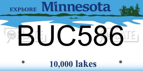 BUC586 Minnesota License Plate