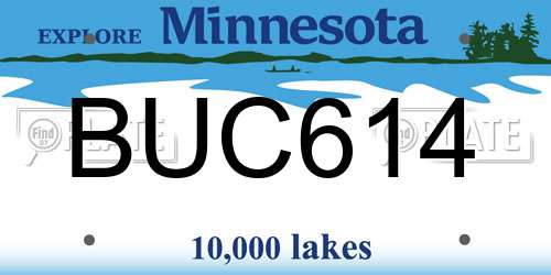 BUC614 Minnesota License Plate