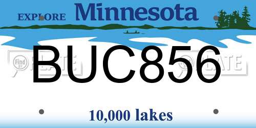 BUC856 Minnesota License Plate