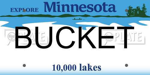 BUCKET Minnesota License Plate