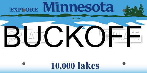 BUCKOFF Minnesota License Plate