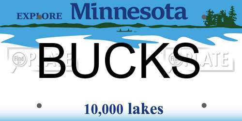 BUCKS Minnesota License Plate
