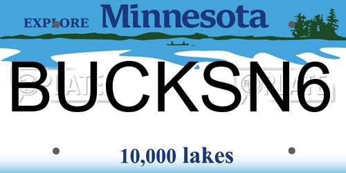 BUCKSN6 Minnesota License Plate