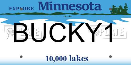 BUCKY1 Minnesota License Plate