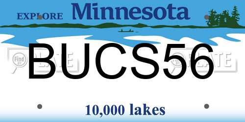 BUCS56 Minnesota License Plate