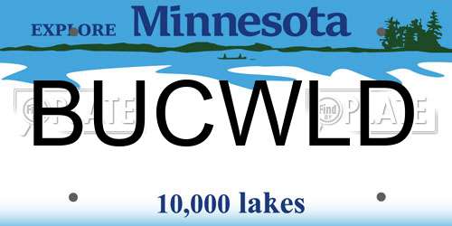 BUCWLD Minnesota License Plate