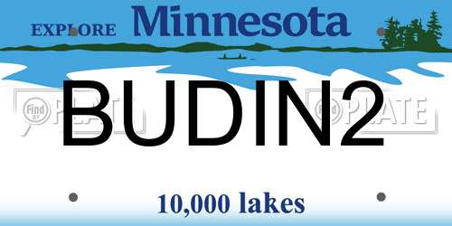 BUDIN2 Minnesota License Plate