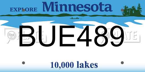 BUE489 Minnesota License Plate