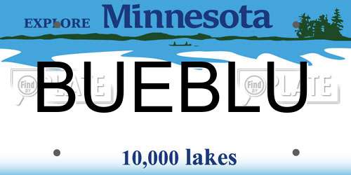 BUEBLU Minnesota License Plate