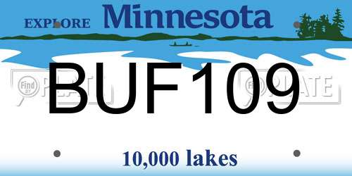 BUF109 Minnesota License Plate