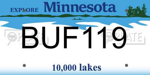 BUF119 Minnesota License Plate