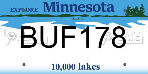 BUF178 Minnesota License Plate