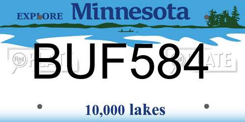 BUF584 Minnesota License Plate