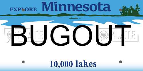 BUGOUT Minnesota License Plate