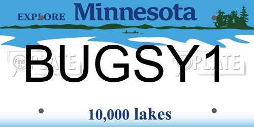 BUGSY1 Minnesota License Plate
