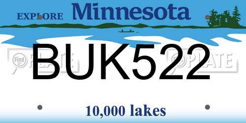 BUK522 Minnesota License Plate
