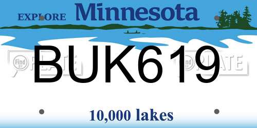 BUK619 Minnesota License Plate