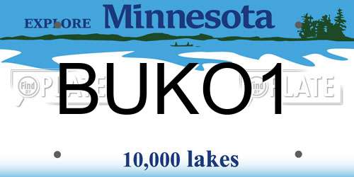 BUKO1 Minnesota License Plate