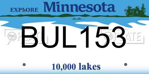 BUL153 Minnesota License Plate