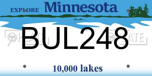 BUL248 Minnesota License Plate