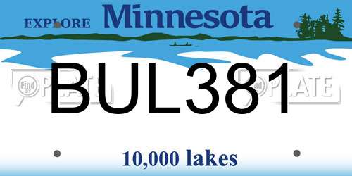 BUL381 Minnesota License Plate