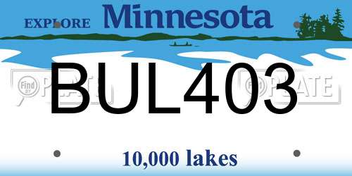 BUL403 Minnesota License Plate