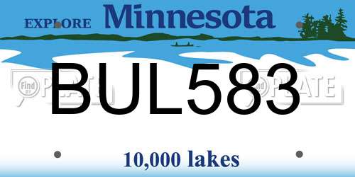 BUL583 Minnesota License Plate