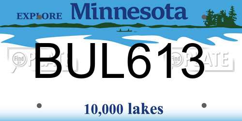 BUL613 Minnesota License Plate
