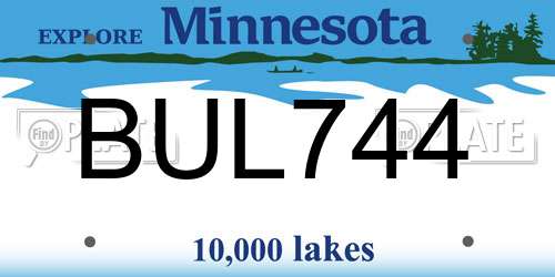 BUL744 Minnesota License Plate
