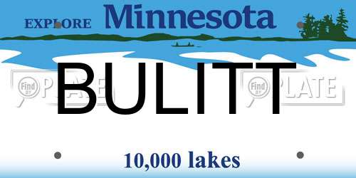 BULITT Minnesota License Plate