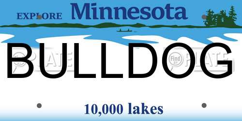 BULLDOG Minnesota License Plate