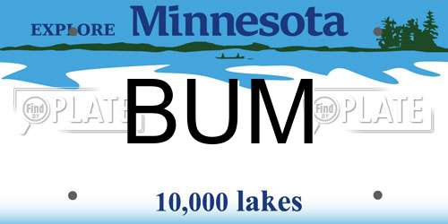 BUM Minnesota License Plate