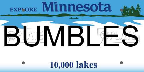 BUMBLES Minnesota License Plate