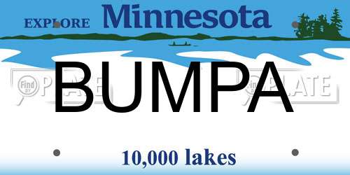 BUMPA Minnesota License Plate