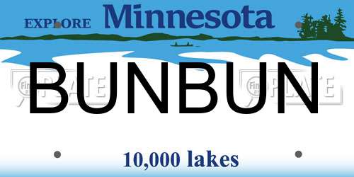 BUNBUN Minnesota License Plate