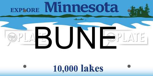BUNE Minnesota License Plate