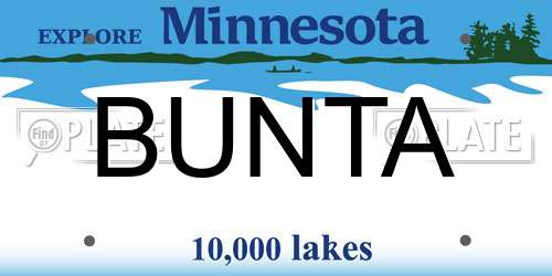 BUNTA Minnesota License Plate