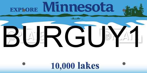 BURGUY1 Minnesota License Plate