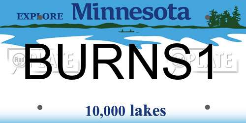 BURNS1 Minnesota License Plate