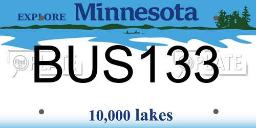 BUS133 Minnesota License Plate