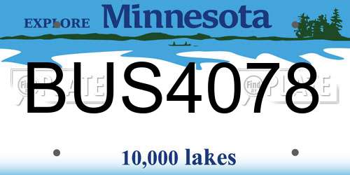 BUS4078 Minnesota License Plate