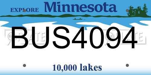 BUS4094 Minnesota License Plate
