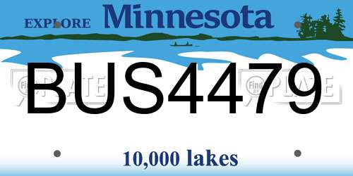 BUS4479 Minnesota License Plate